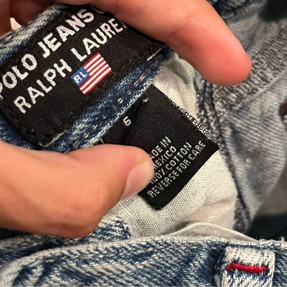 Vintage polo jeans Ralph Lauren little boys size 6 100% cotton Jean shorts Jorts - Picture 5 of 8